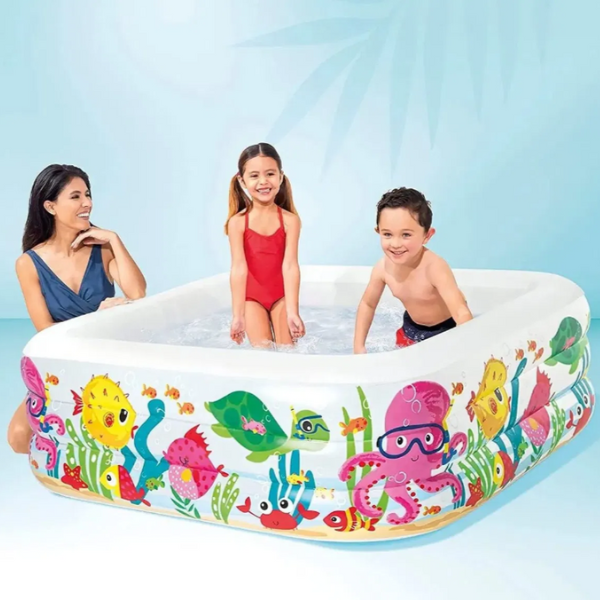 INTEX Надувной бассейн «Морской аквариум», 159 x 159 x 50 см, 340л, 3+ INTEX Надувной бассейн «Морской аквариум», 159 x 159 x 50 см, 340л, 3+
