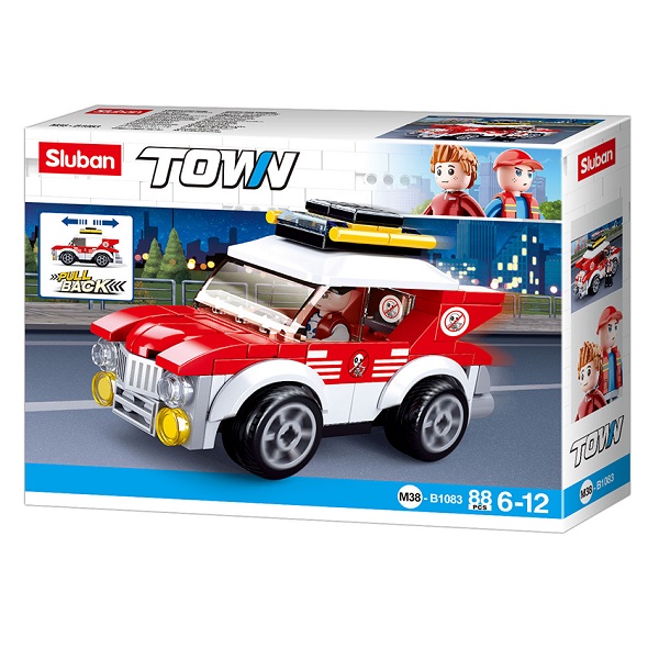 Set de construcție ”Mașină de raliu” cu inerție, 88 elem. Set de construcție ”Mașină de raliu” cu inerție, 88 elem.