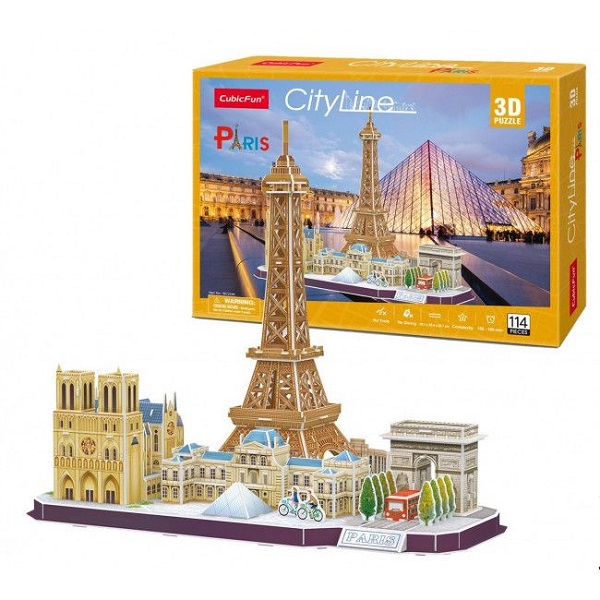 3D puzzle „Atracții turistice în Paris”, 114 elemente