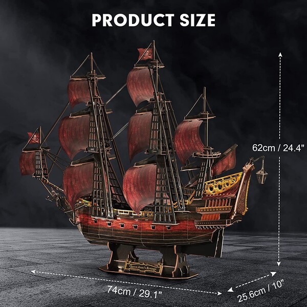 3D puzzle Corabie de pirați „Răzbunarea Reginei Anne” – ediție roșie aniversară, 391 de elemente 3D puzzle Corabie de pirați „Răzbunarea Reginei Anne” – ediție roșie aniversară, 391 de elemente