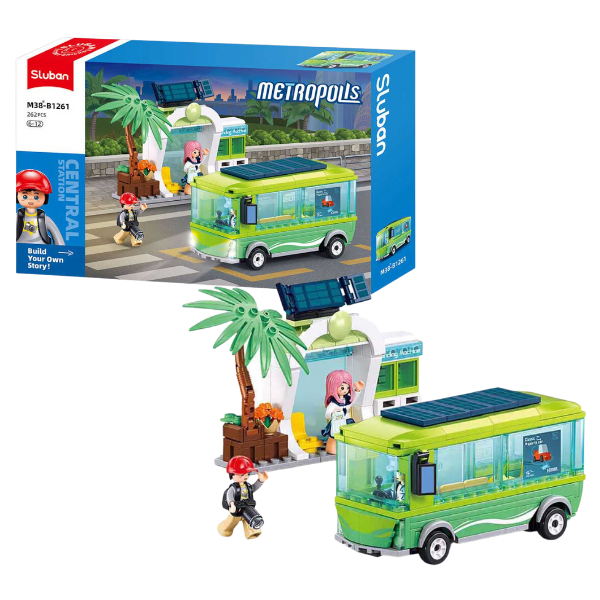 Set de construcție „Noul autobuz electric”, 239 elem. Set de construcție „Noul autobuz electric”, 239 elem.