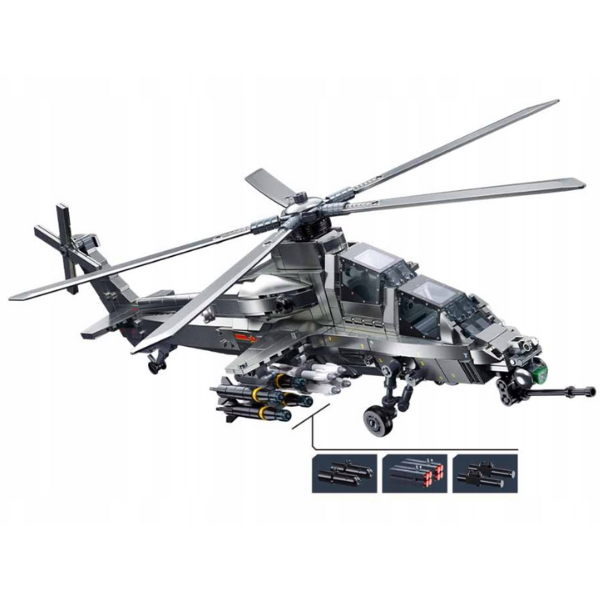 Set de construcție „Elicopter militar”, scara 1:35, 914 elem. Set de construcție „Elicopter militar”, scara 1:35, 914 elem.