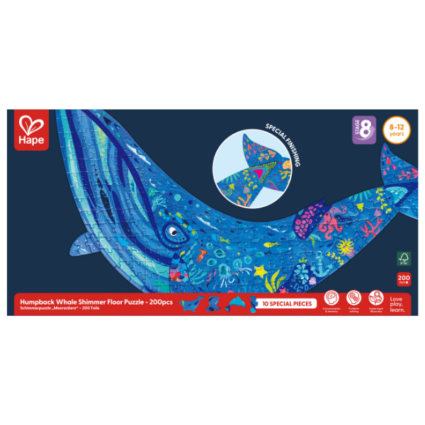 Puzzle de podea „Balena cu cocoașă”, 200 elem. Puzzle de podea „Balena cu cocoașă”, 200 elem.