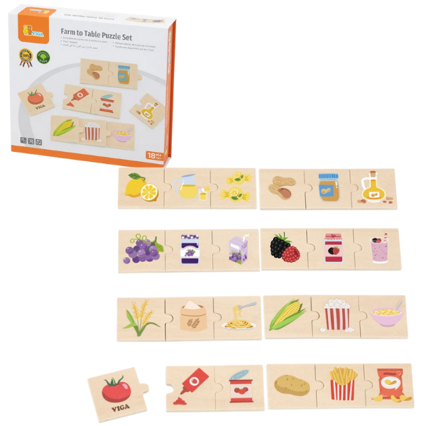 Joc logic de puzzle „De la fermă la masă” 24 elem. Joc logic de puzzle „De la fermă la masă” 24 elem.