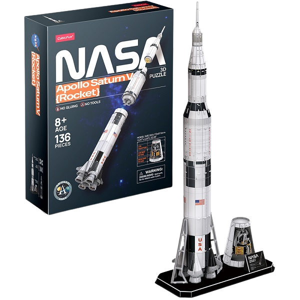 3D puzzle Racheta Apollo „Saturn V”, 136 elemente 3D puzzle Racheta Apollo „Saturn V”, 136 elemente