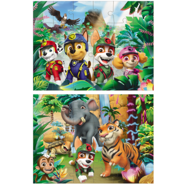 Puzzle „Aventuri în Junglă, 2 în 1”, seria Patrula cățelușilor, 60 elem. Puzzle „Aventuri în Junglă, 2 în 1”, seria Patrula cățelușilor, 60 elem.