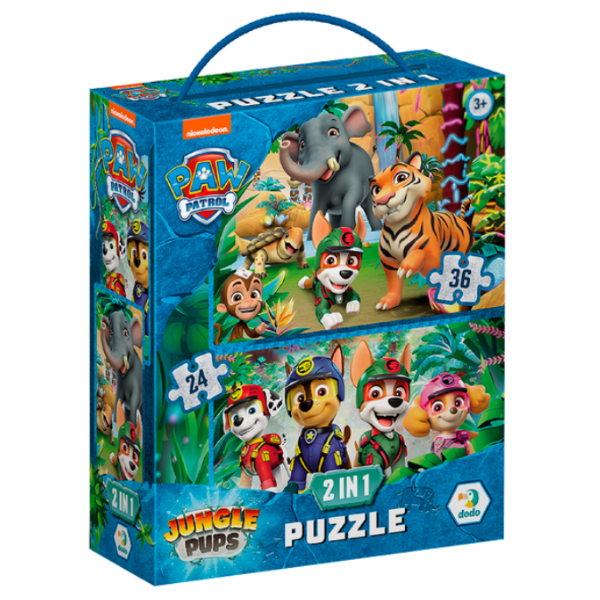 Puzzle „Aventuri în Junglă, 2 în 1”, seria Patrula cățelușilor, 60 elem. Puzzle „Aventuri în Junglă, 2 în 1”, seria Patrula cățelușilor, 60 elem.