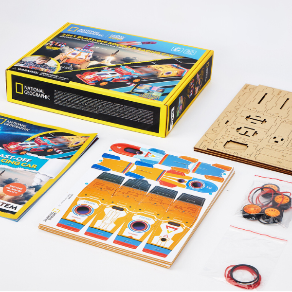 STEM Series 3D puzzle “2 în 1 Rachetă de lansare și mașină de curse” – studiem energia potențială, 88 elem. STEM Series 3D puzzle “2 în 1 Rachetă de lansare și mașină de curse” – studiem energia potențială, 88 elem.