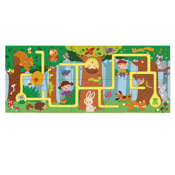 Puzzle-labirint „Călătoria mea prin pădure”, 10 el. Puzzle-labirint „Călătoria mea prin pădure”, 10 el.