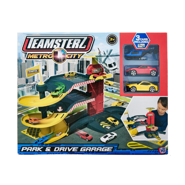 Set de joacă: „Garaj cu 2 mașinuțe și elicopter” Teamsterz Set de joacă: „Garaj cu 2 mașinuțe și elicopter” Teamsterz
