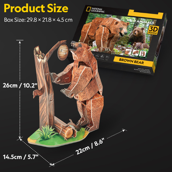 3D puzzle „Urs brun”, 88 elemente 3D puzzle „Urs brun”, 88 elemente
