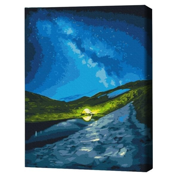 Pictură pe numere 40*50 cm (în cutie) – Camping sub stele. Pictură pe numere 40*50 cm (în cutie) – Camping sub stele.
