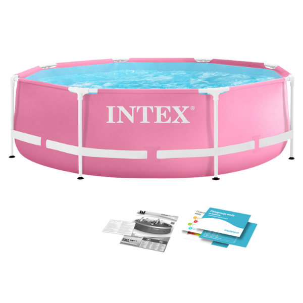 INTEX Бассейн Metal Frame Pink 244х76см, 2843Л, металлический каркас INTEX Бассейн Metal Frame Pink 244х76см, 2843Л, металлический каркас