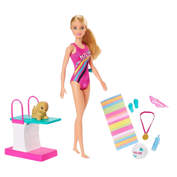 Păpușa Barbie „Antrenament la piscină” Păpușa Barbie „Antrenament la piscină”