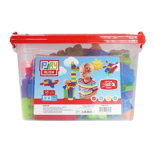 Set de construcție Găleată cu blocuri strălucitoare „Play Blox”, 133 piese Set de construcție Găleată cu blocuri strălucitoare „Play Blox”, 133 piese