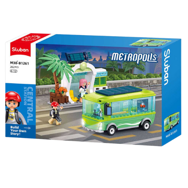 Set de construcție „Noul autobuz electric”, 239 elem. Set de construcție „Noul autobuz electric”, 239 elem.