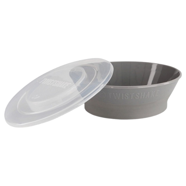Bol cu capac Twistshake Gri, 6+ luni Bol cu capac Twistshake Gri, 6+ luni
