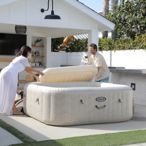 INTEX Jacuzzi SPA gonflabil “Chevron Deluxe Square Bubble” 173×71,795L, 4 persoane INTEX Jacuzzi SPA gonflabil “Chevron Deluxe Square Bubble” 173×71,795L, 4 persoane