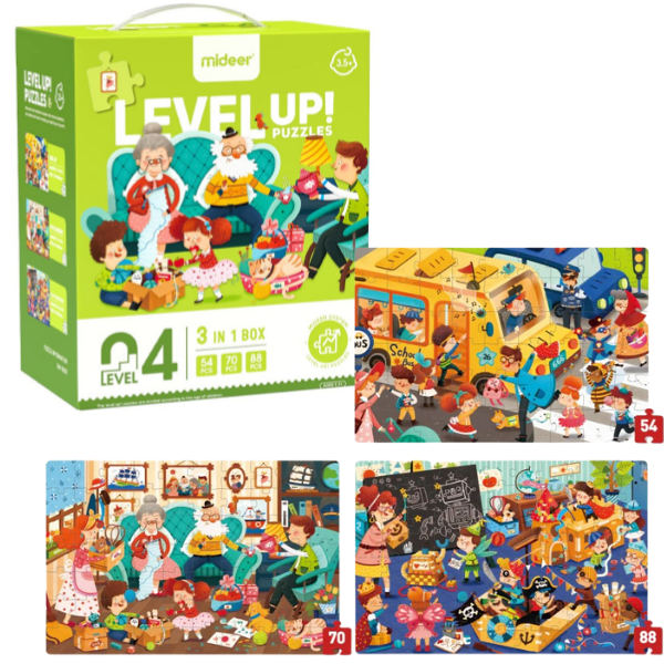 Seria de puzzle-uri „O zi din viața mea”, 3 în 1, nivelul 4 Seria de puzzle-uri „O zi din viața mea”, 3 în 1, nivelul 4