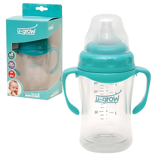 Biberon cu protectie, sticla, 120 ml Biberon cu protectie, sticla, 120 ml