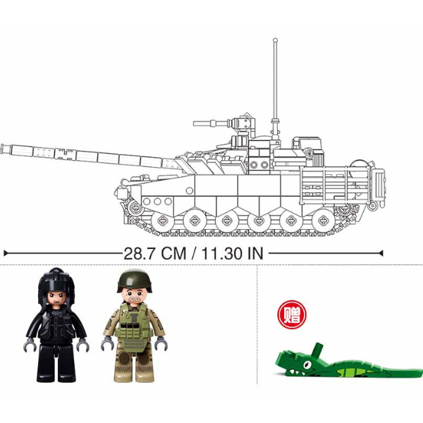Set de construcție „Tancul central de luptă T-80BVMs”, scara 1:35, 768 elem. Set de construcție „Tancul central de luptă T-80BVMs”, scara 1:35, 768 elem.