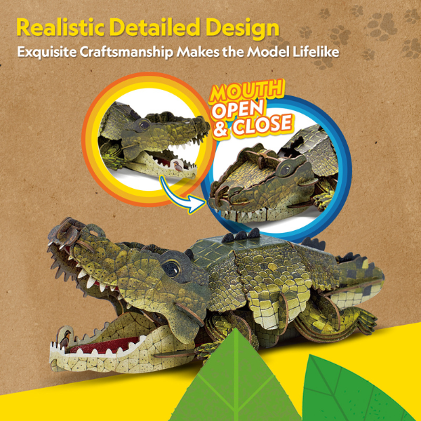 3D puzzle „Crocodil”, 54 elemente 3D puzzle „Crocodil”, 54 elemente