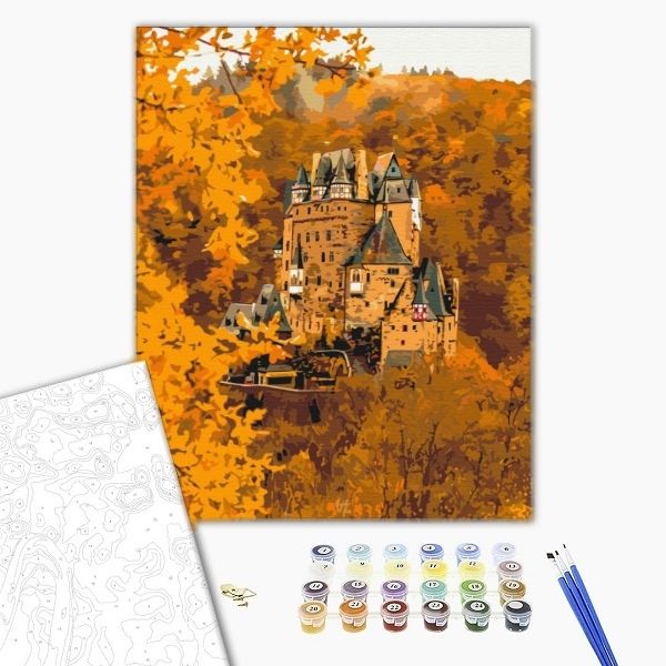 Картина по номерам 40х50 см (без упаковки) — Осенний замок Картина по номерам 40х50 см (без упаковки) — Осенний замок