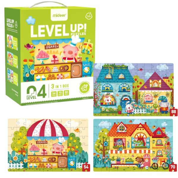 Seria de puzzle-uri „Orașul de basm”, 3 în 1, nivelul 4 Seria de puzzle-uri „Orașul de basm”, 3 în 1, nivelul 4