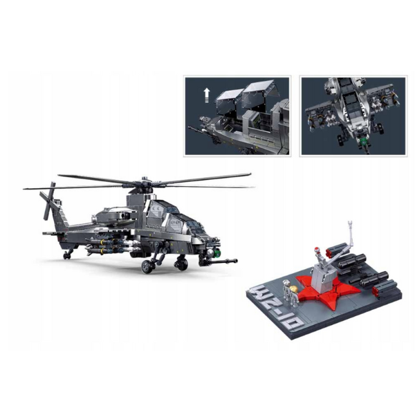 Set de construcție „Elicopter militar”, scara 1:35, 914 elem. Set de construcție „Elicopter militar”, scara 1:35, 914 elem.