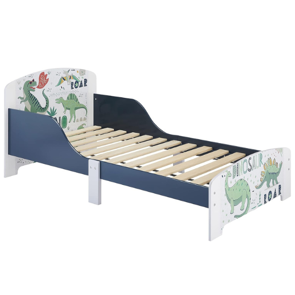 Pat Junior cu protecții laterale „Dinozauri: U-Grow” Pat Junior cu protecții laterale „Dinozauri: U-Grow”