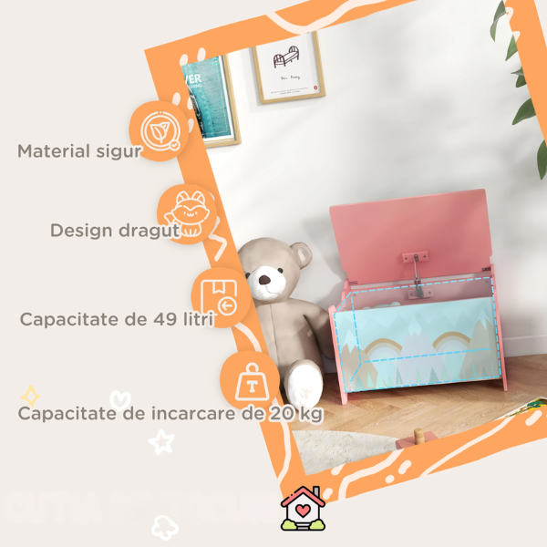 Băncuță cu spațiu de depozitare „Pink Forest”, U-Grow Băncuță cu spațiu de depozitare „Pink Forest”, U-Grow