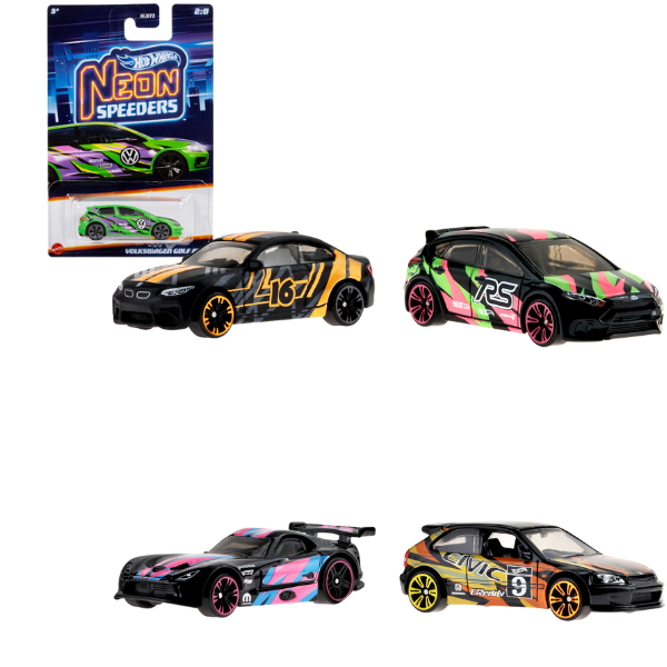 Hot Wheels Mașini neon de curse, în asortiment Hot Wheels Mașini neon de curse, în asortiment
