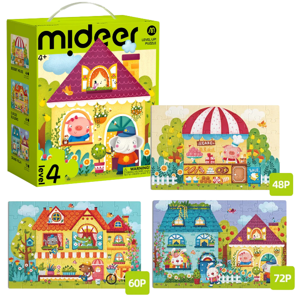 Seria de puzzle-uri „Orășelul de basm”, 3 în 1, nivelul 4 Seria de puzzle-uri „Orășelul de basm”, 3 în 1, nivelul 4