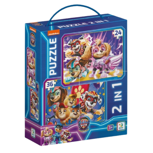 Puzzle 2 în 1 „Păstrăm lumea în siguranță”, seria Patrula cățelușilor, 24 și 36 elem. Puzzle 2 în 1 „Păstrăm lumea în siguranță”, seria Patrula cățelușilor, 24 și 36 elem.