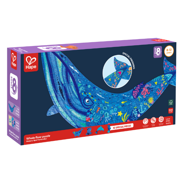 Puzzle de podea „Balena cu cocoașă”, 200 elem. Puzzle de podea „Balena cu cocoașă”, 200 elem.