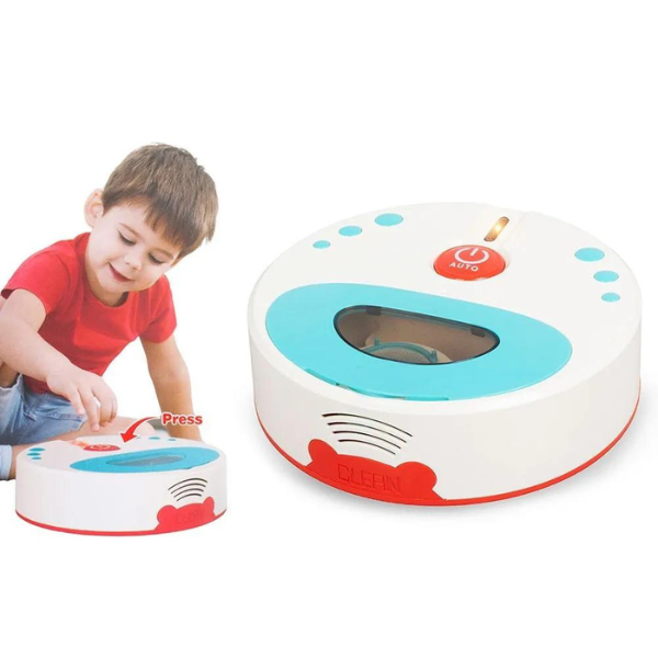 Mini-aspirator robot pentru copii „Curățenie Distractivă” Mini-aspirator robot pentru copii „Curățenie Distractivă”