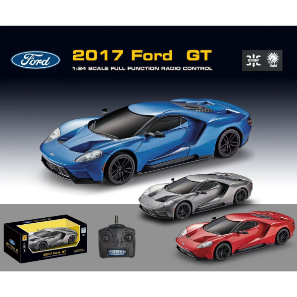 FORD GT 1:24 cu telecomandă, geamuri tonate, 3 culori FORD GT 1:24 cu telecomandă, geamuri tonate, 3 culori