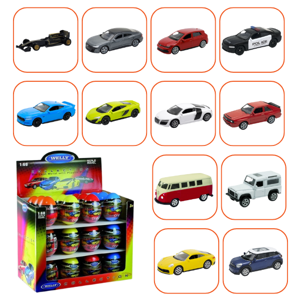 Коллекционные Металлические Машинки 1:60 WELLY, 12 моделей KINDER (24A) Коллекционные Металлические Машинки 1:60 WELLY, 12 моделей KINDER (24A)