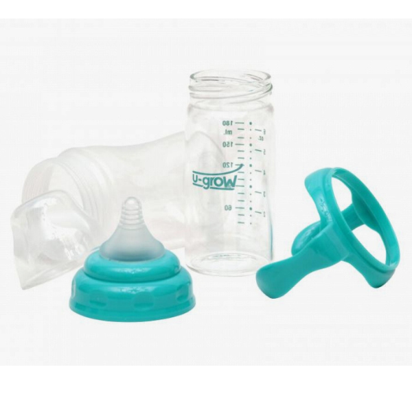 Biberon cu protectie, sticla, 120 ml Biberon cu protectie, sticla, 120 ml