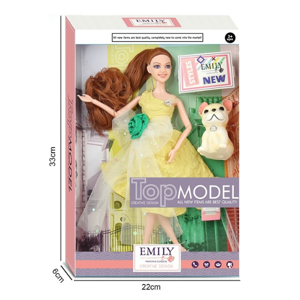 Păpușa Emily „Top Model” cu animăluț și accesorii Păpușa Emily „Top Model” cu animăluț și accesorii