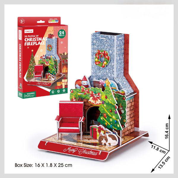 3D puzzle „Șemineu de Crăciun”, 24 elem. 3D puzzle „Șemineu de Crăciun”, 24 elem.