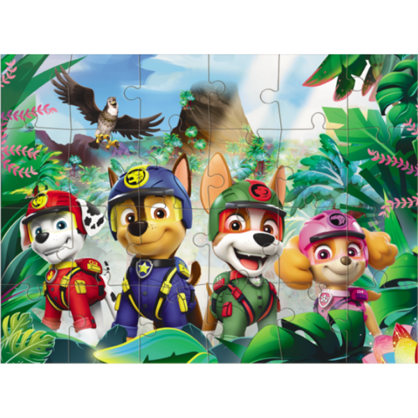 Puzzle „Aventuri în Junglă, 2 în 1”, seria Patrula cățelușilor, 60 elem. Puzzle „Aventuri în Junglă, 2 în 1”, seria Patrula cățelușilor, 60 elem.