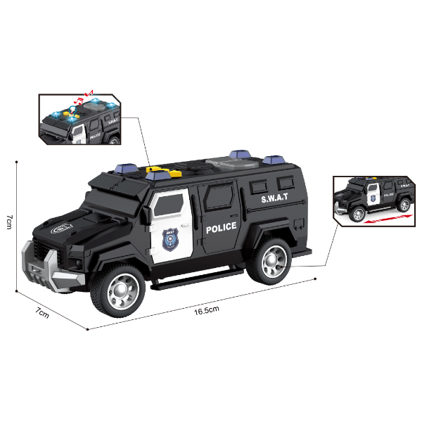 1:32 Jeep de poliție cu fricțiune (lumini /sunete) 1:32 Jeep de poliție cu fricțiune (lumini /sunete)