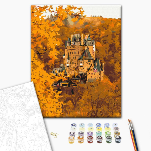 Pictură pe numere 40*50 cm (în cutie) – Castel de toamnă. Pictură pe numere 40*50 cm (în cutie) – Castel de toamnă.