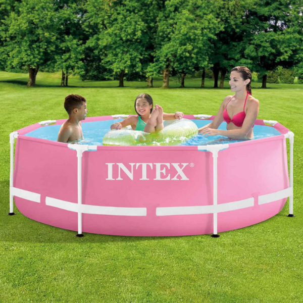 INTEX Бассейн Metal Frame Pink 244х76см, 2843Л, металлический каркас INTEX Бассейн Metal Frame Pink 244х76см, 2843Л, металлический каркас