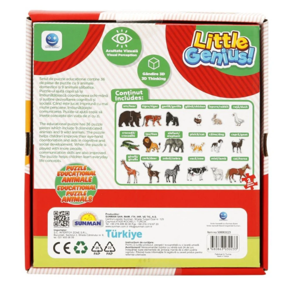 Puzzle „Animale”, 36 piese, Smile Games Puzzle „Animale”, 36 piese, Smile Games