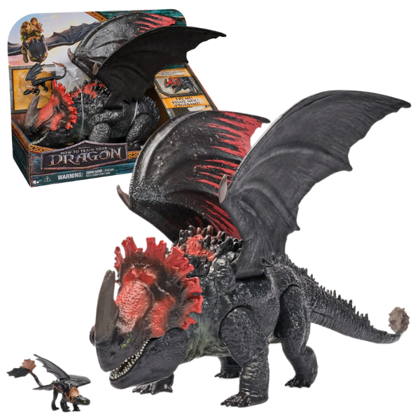 Figurină dragon Red Death cu mini-Toothless „Cum să îți dresezi dragonul”