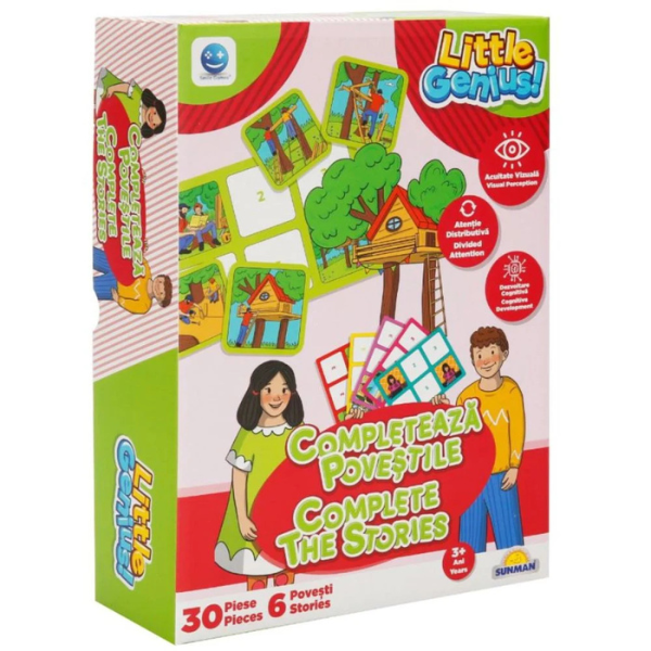 Joc de logică ”Completează poveștile”, (ro), roșu-verde Joc de logică ”Completează poveștile”, (ro), roșu-verde