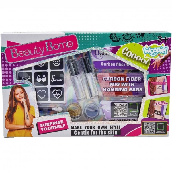Set cosmetic pentru copii cu șuvițe de păr Set cosmetic pentru copii cu șuvițe de păr