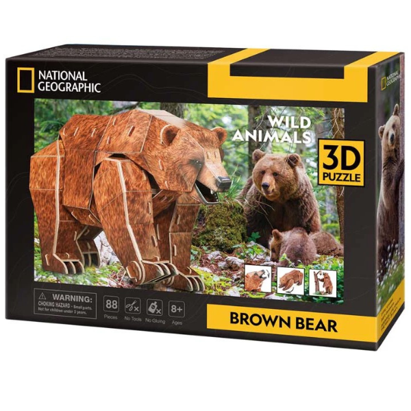 3D puzzle „Urs brun”, 88 elemente 3D puzzle „Urs brun”, 88 elemente